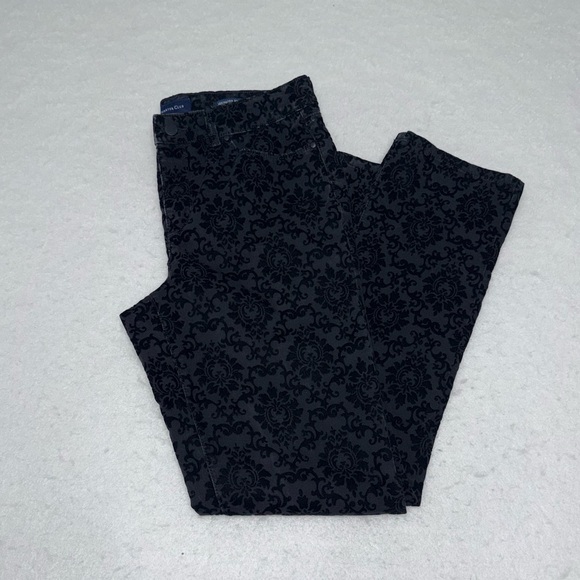 Charter Club Black Velvet low rise Damask Pants Pre-Owned Size 6 - Picture 7 of 7